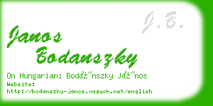 janos bodanszky business card